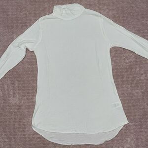 Michael Lauren Womens White Long Sleeve Fitted Mock Neck Blouse